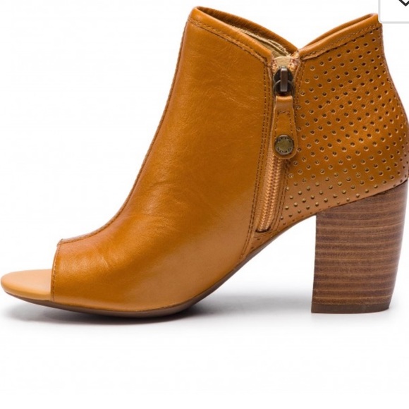 NEW GEOX RESPIRA GENUINE LEATHER OPEN TOE BOOTIE- IN CARMEL - SIZE 37 - Picture 5 of 9